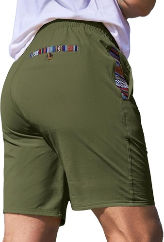 Men's Quick Dry Drawstring Shorts Stretch Athletic Beach Gym Casual - Picture 44 of 55