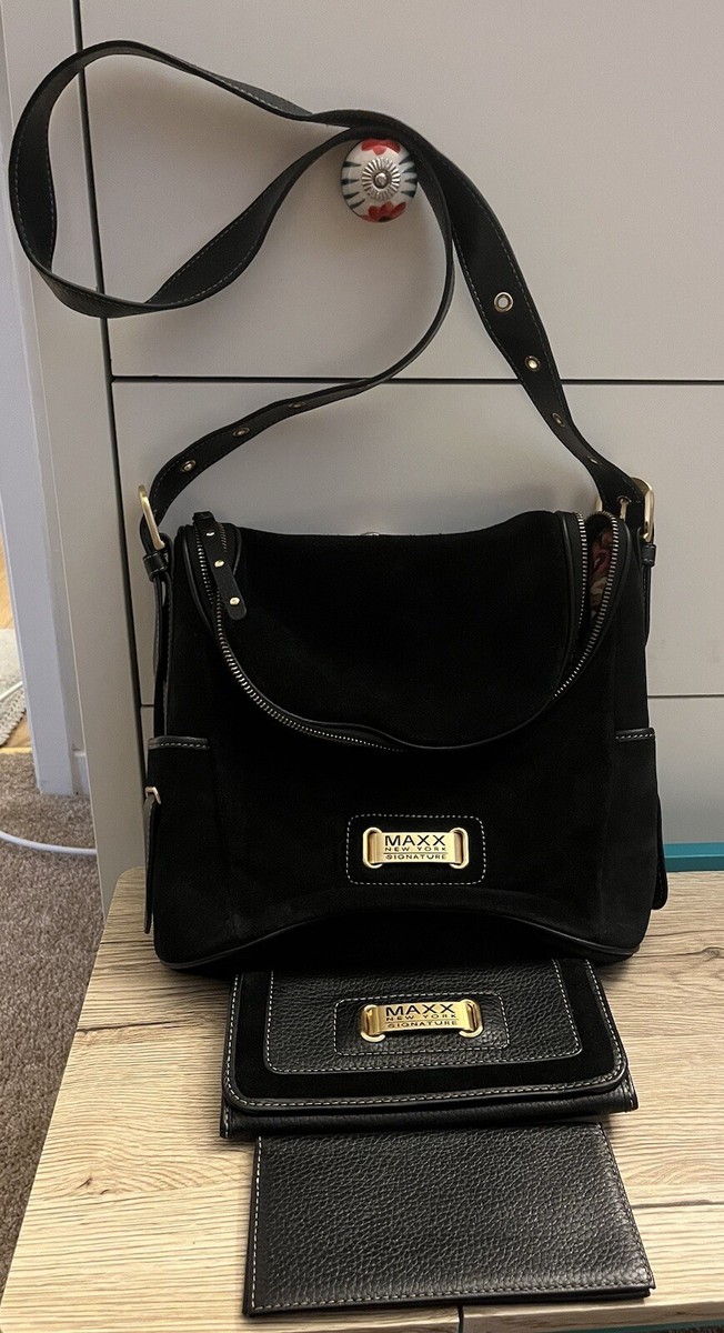 Ｍaxx Νewyork　マックスニューヨーク　レザー　ショルダーバッグ　黒 MAXX NEW YORK SIGNATURE