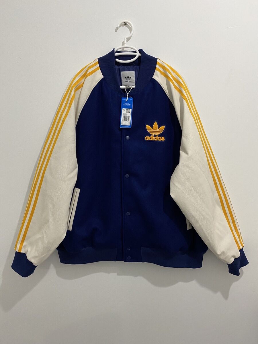 Adidas Originals Superstar Varsity Jacket Dark Blue Yellow Adidas Originals Superstar Varsity Jacket Dark Blue Yellow