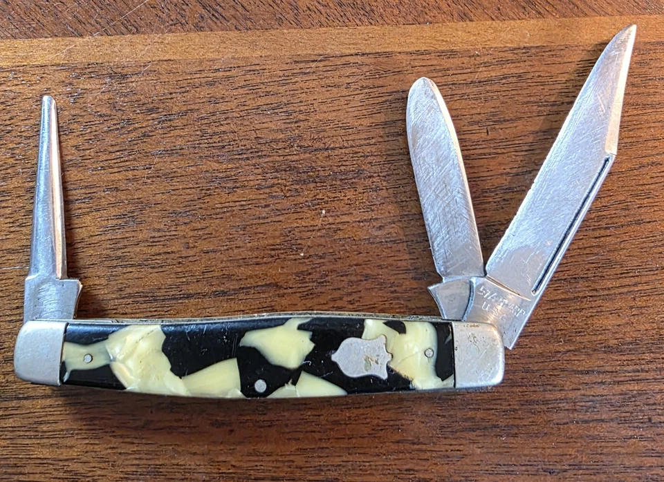 Rare Vintage STA-SHARP Stockman Folding Pocket Knife With Punch - Image 2 of 4