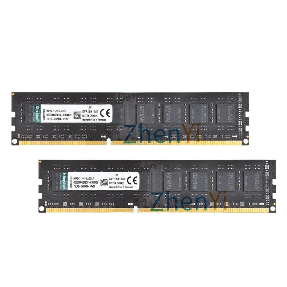 Kingston 16GB 2x 8GB DDR3 1600MHz PC3-12800U KVR16N11/8 2Rx8 Desktop Memory BT - Image 2 of 4