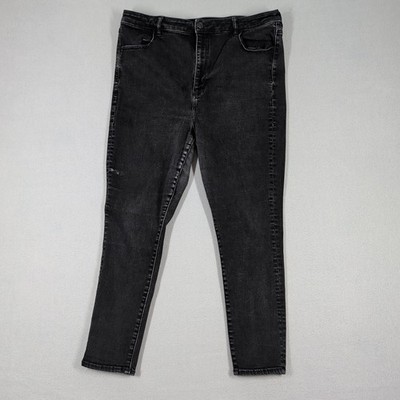 American Eagle Jeans Womens 20 Black Super Stretch Skinny High Rise Denim Pants