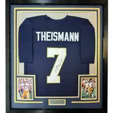 FRAMED Autographed/Signed JOE THEISMANN 33x42 Notre Dame College Jersey JSA COA