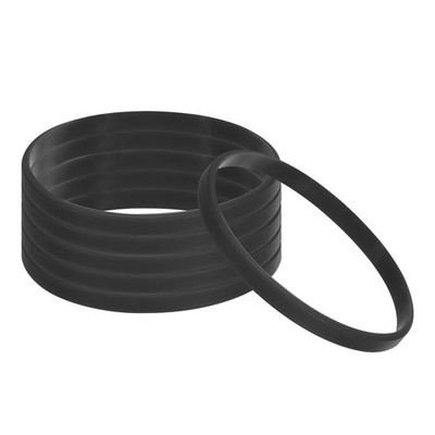 6Pcs Silicone Bracelets Rubber Wristbands Blank Stretch Sports Bands Black