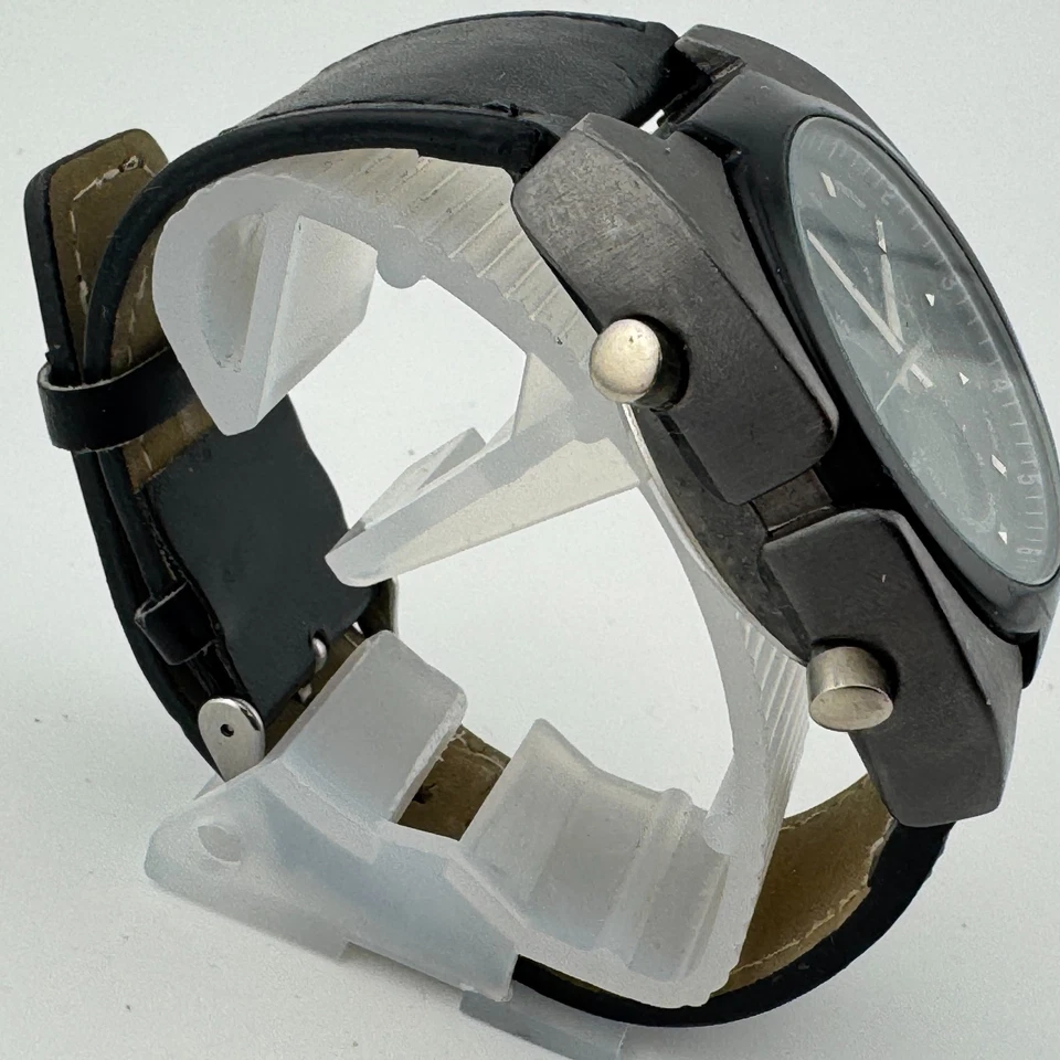 Zoo York Reloj de Cuarzo Analógico Digital Hombre Negro Alarma Cronógrafo Cuero Batería Nueva Foto 3 de 4