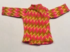 Vintage Maddie Mod Barbie Clone Groovy 1970s Shirt Pink Yellow & Tan BIN 37