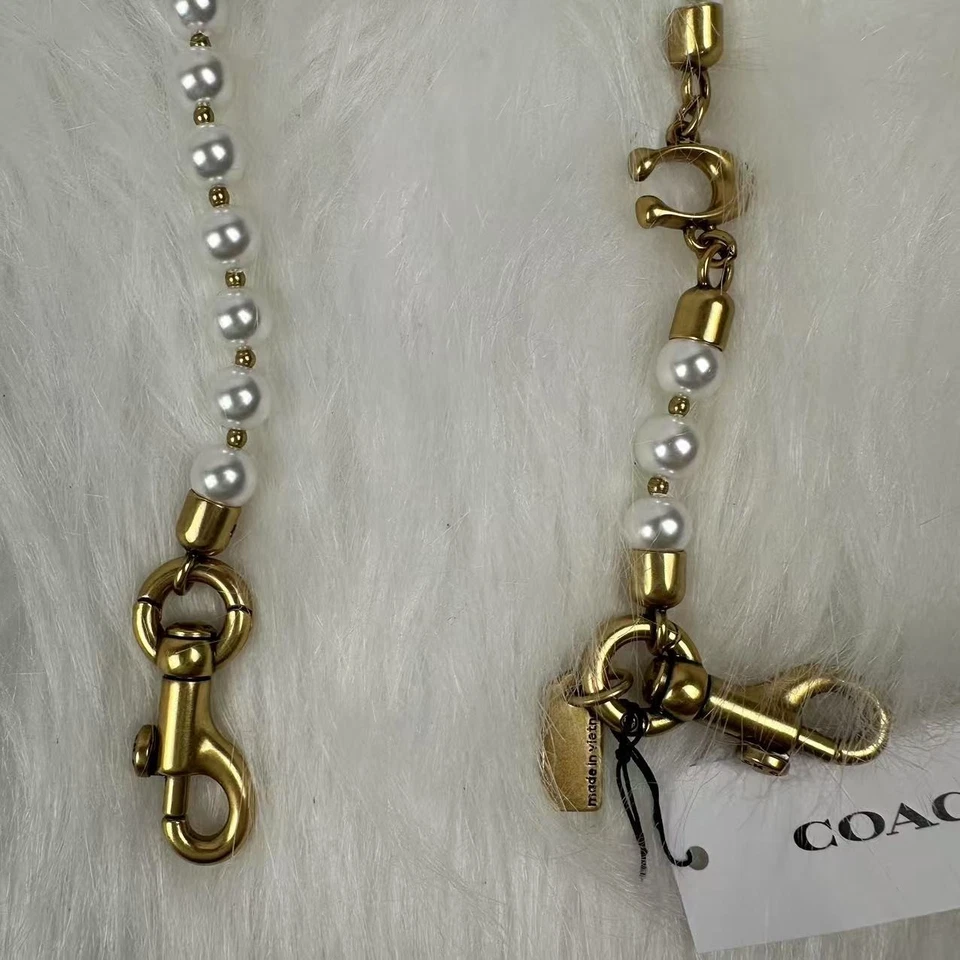 Coach Short Pearl Strap In Brass/Chalk CAU48 NWT - Image 3 of 4