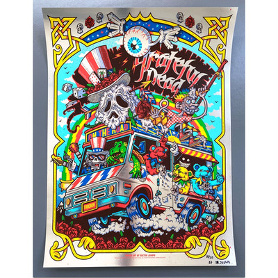 Grateful Dead On The Road Doctor Juanpa Signed AP 14/30 Silver Foil Poster 18x24
