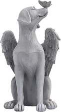Angel Figurine Memorial Pet Puppy Dog Butterfly Stone Statue with Wings Garden G