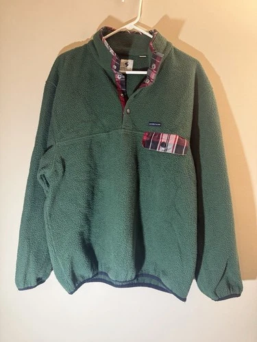 Southern Proper Jacket Mens L Green Fleece Snap Pullover Plaid Pocket Outdoor video thumbnail