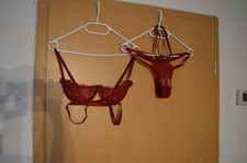 Süßes Dessous Paket 7 teilig bordeauxrot M/38 Bhs, Korsage Slips......