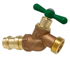 1/2" Press x 3/4" MHT (Male) Heavy Duty LF Brass No-Kink Multi-turn Hose Bibb