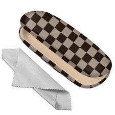 Deokke Glasses Case Hard Shell Eyeglass One Size, L11-brown Checkered