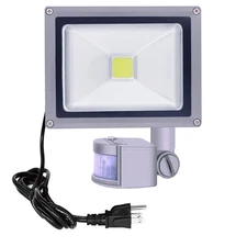 20W LED Motion Sensor Flood Light Plug in,PIR Induction Lamp,Dusk to Dawn Out...