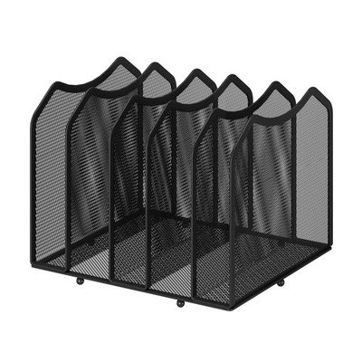 Simple Trending Mesh Desktop File Sorter 1-Pack Color:Black, 5 Section-Black