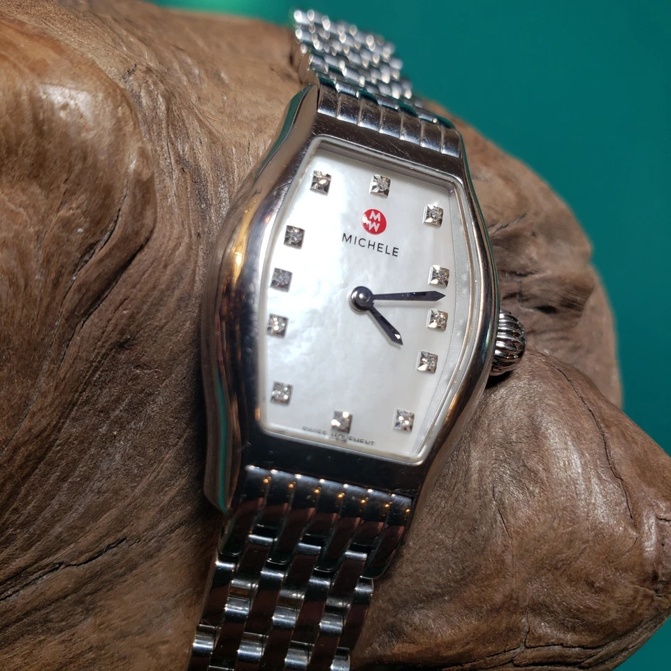 Reloj MICHELE Urban Coquette plata esfera diamante MW08A00A9046 EXCELENTE ESTADO Foto 3 de 4