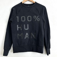 Everlane Sweatshirt Women XXXS Pullover 100 Human Typography Tonal Black