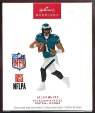 2025 HALLMARK KEEPSAKE ORNAMENT JALEN HURTS FOOTBALL LEGENDS 31st IN SERIES