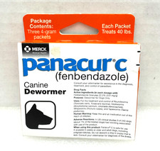  x1 Canine 40 Dog DeWormer Panacur C, x3 4-gram Packets, EXP 8/2027
