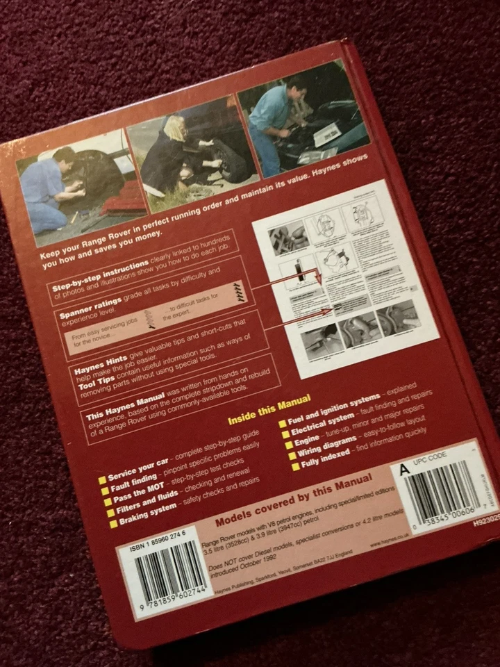 Range Rover Classic Haynes Workshop  Manual - 1970 To Oct 1992 up to K reg  - Image 2 of 4