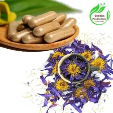 Organic Blue lotus Flower Capsules(600mg) Nymphaea caerulea pure natural