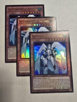 3x Sky Striker Mecha - Adil Saber 1st Edition Ultra Rare L26D-ENS04 Yu-Gi-Oh!