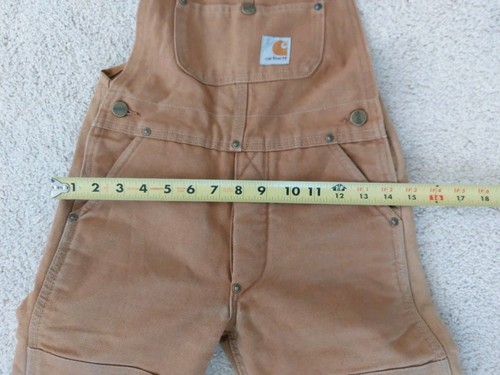 Carhartt Vtg Youth- Boys Bib Overalls Size 8 Canvas Double Knee - Union Tag - Picture 16 of 16