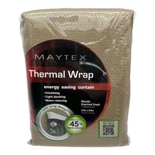 Maytex Thermal Wrap Energy Saving Window Curtain 54inx84in Renda Thermal Beige