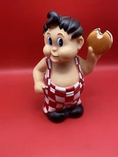 Shoney's Big Boy 60th Anniversary 8" Rubber Coin Bank w/Stopper 1996