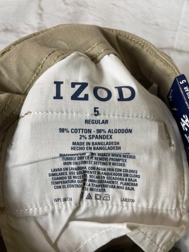 NEW IZOD Youth Boys Flat Front Stretch Chino Pants Size 5 - Picture 3 of 3