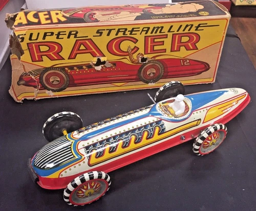 MARX TIN SUPER STREAMLINE INDY RACE CAR 16" EXC W/BOX