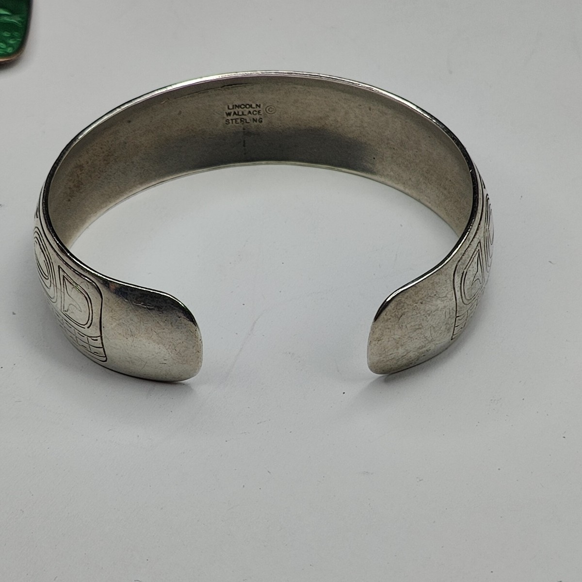 Willow Pants　Vintage Studs Bracelet Vintage Northwest Lincoln Wallace Sterling Killer Whale Cuff