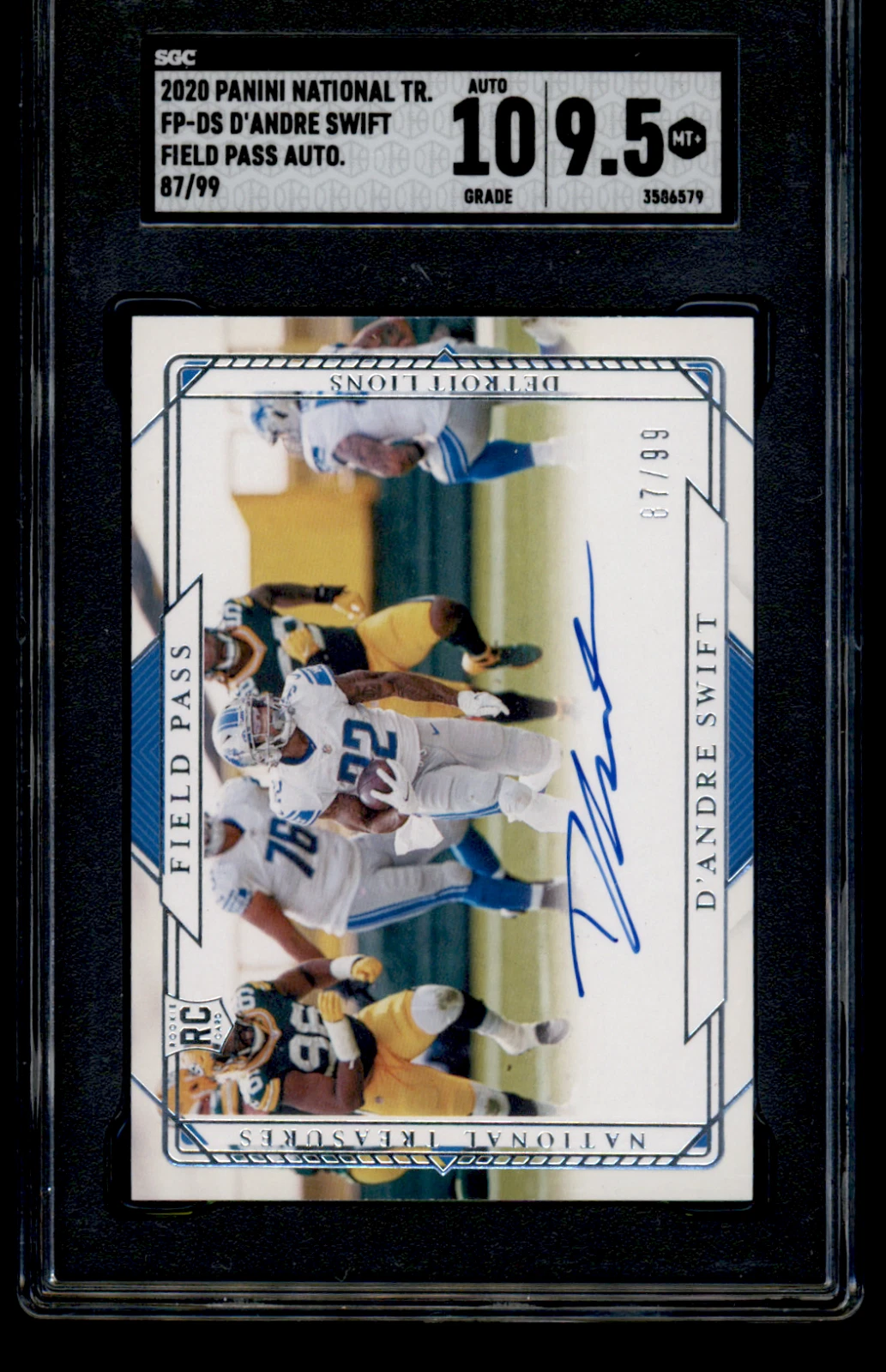 D'Andre Swift Panini National Treasures Rookie Signatures Field Pass #FPDS Base