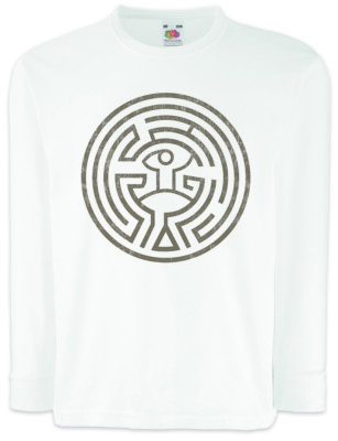 MAZE Kinder Langarm T-Shirt Westworld Labyrinth Circle Tattoo Head The