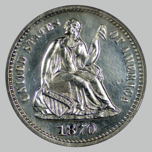 1870 H10C (Proof) Liberty Seated Half Dime PR62 - Afbeelding 1 van 5