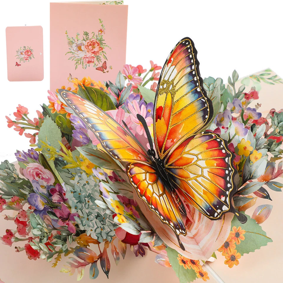 Butterfly 3D Pop Up Card,Birthday Card for Women Girls Gift For Daughter Friends