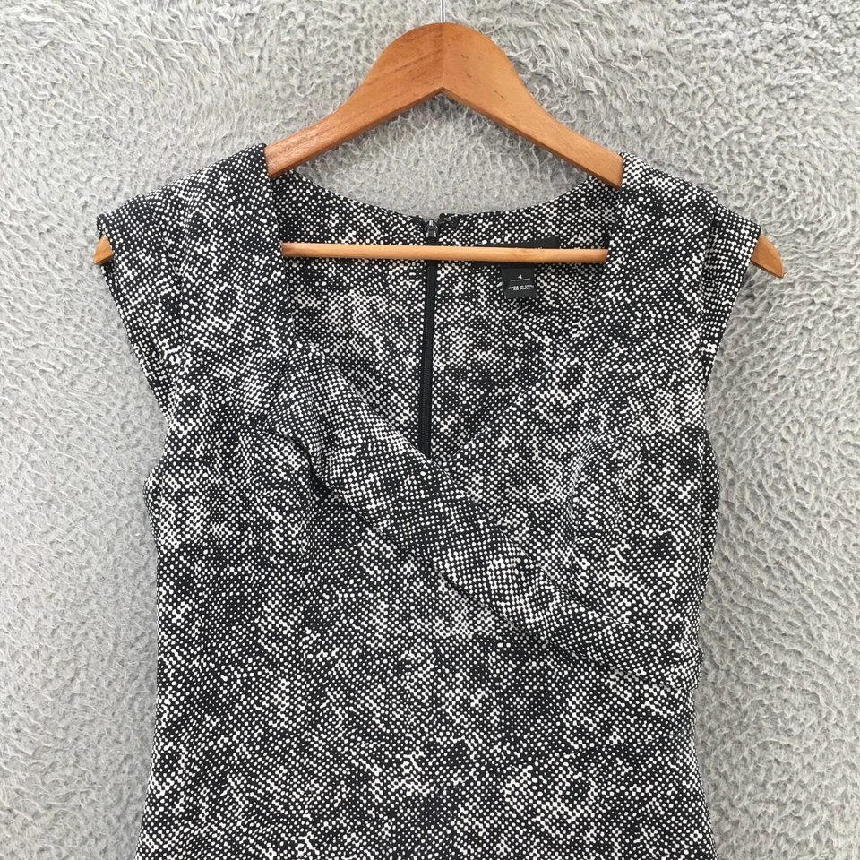 Vestido Vaina Casa Blanca Mercado Negro Para Mujer 4 Negro Manga Gorra Informal Cremallera Trasera Foto 2 de 4