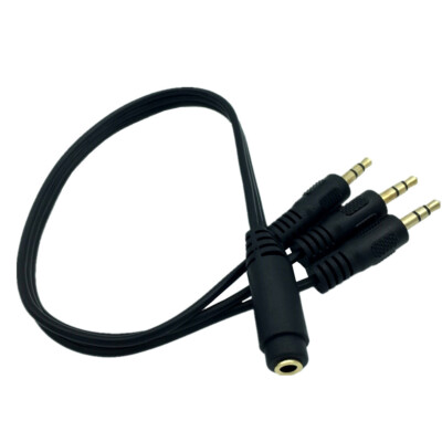 3.5mm Stereo Male Audio Splitter Adapter Cable 3.5mm TRS Female to 3x 1/8'' 30cm