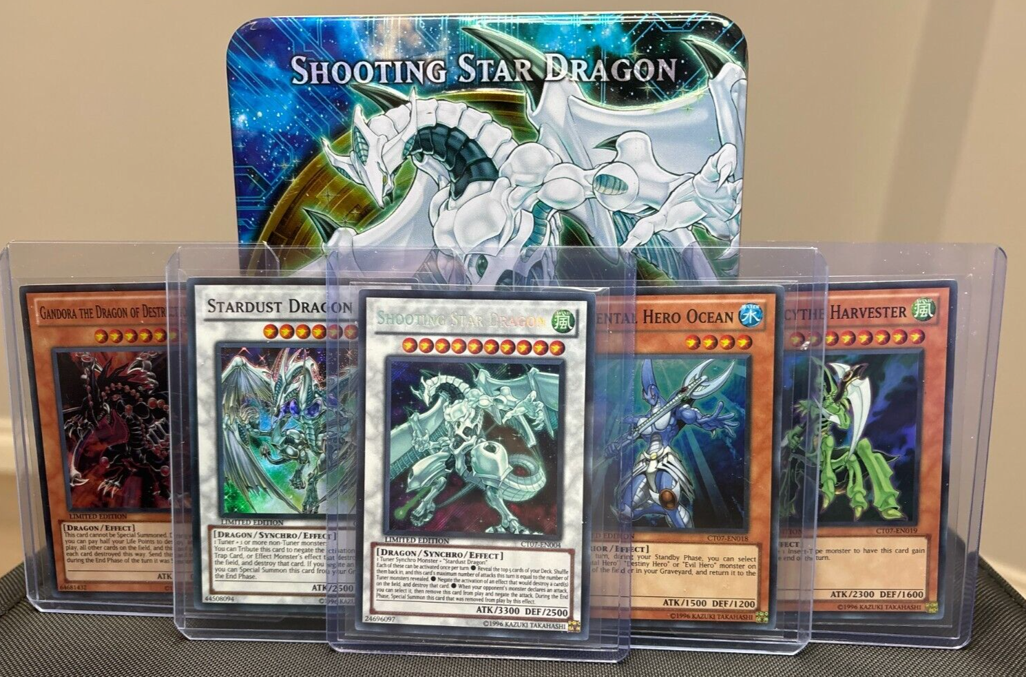 Yugioh Shooting Star Dragon 2010 Collectible Tin with All Promo Cards NM