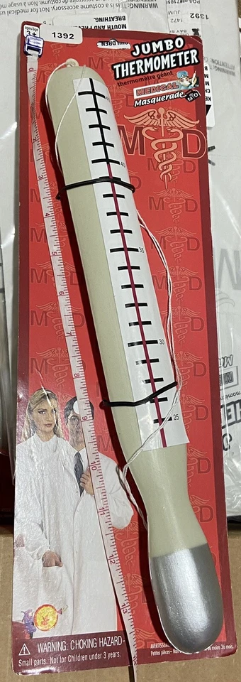 Jumbo 14” Thermometer Costume Halloween Prop, Play, Gag FREE SHIPPING - Image 2 of 2