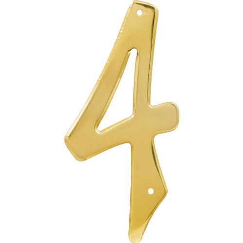 Hillman 4-In. Nail-On Brass House Number 4 847046