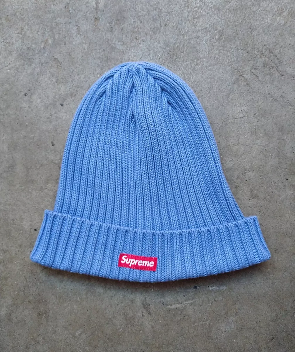 Supreme Overdyed Beanie SS/2021 Blue 100% Cotton Knit Hat Cap Bogo Box Logo
