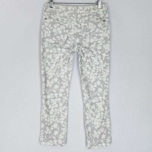 Pilcro Pants Womens 27 Gray White Floral Striped Stet Fit Anthropologie Classic - Picture 8 of 13