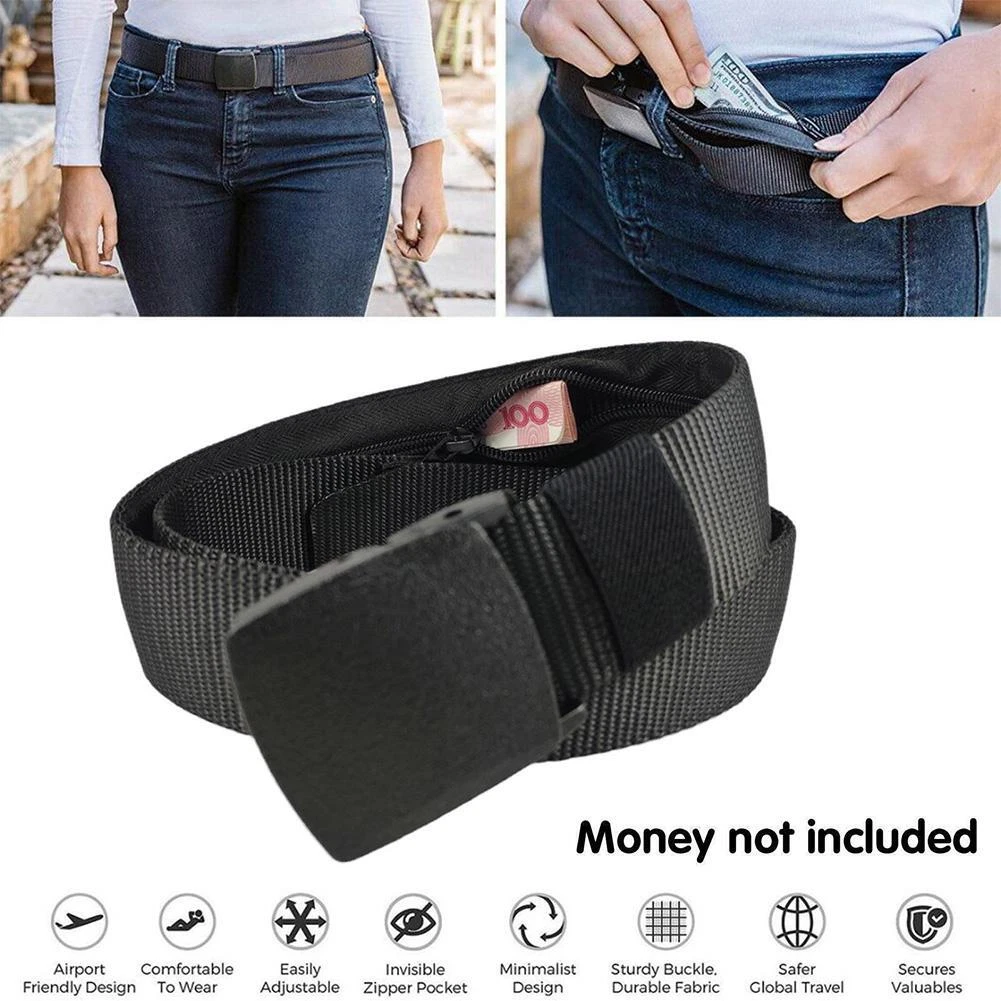 Travel Cash Anti Theft Belt Waist Bag Women Portable Hidden Money