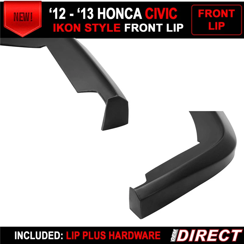 Fits 12-13 Honda Civic 2-Door Coupe Ikon Front Bumper Lip Spoiler Splitter PU — 第 4/4 张图片