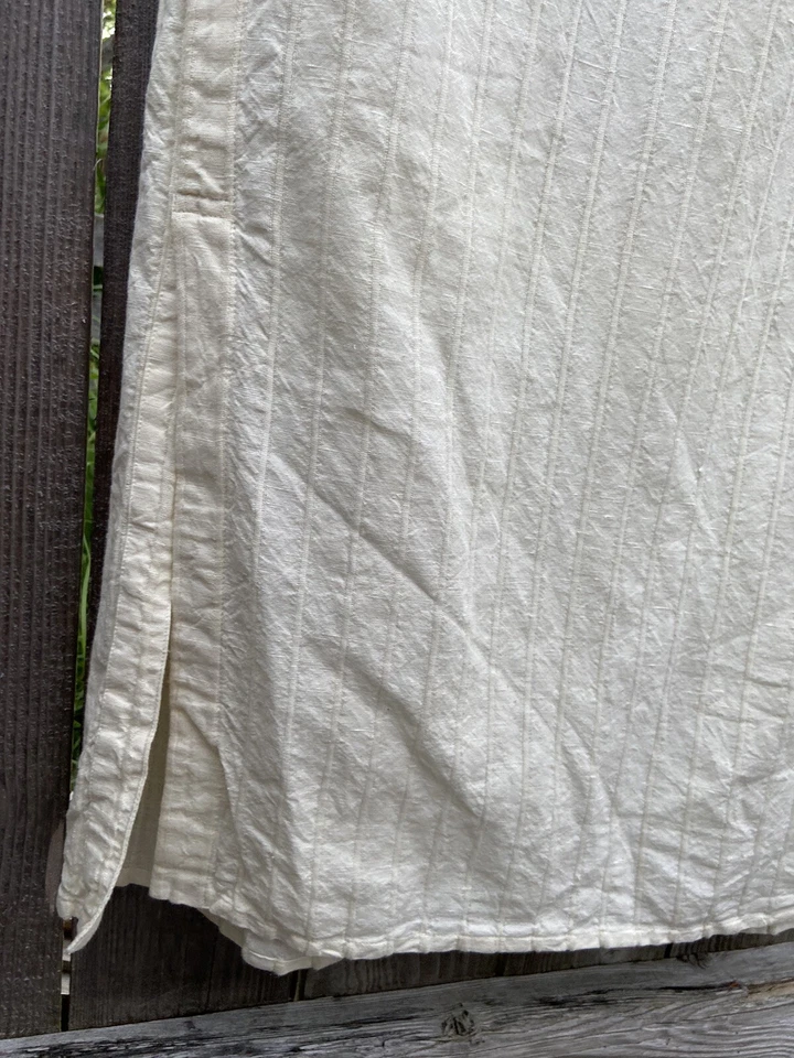 Maxi Falda Lino Amarillo Lino Algodón Lagenlook Cottagecore Bolsillo Talla L Foto 4 de 4