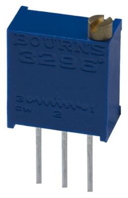 5PC BOURNS - 3296W-1-501LF - Trimmer, Multi Turn, Cermet, Top Adjust, 500 ohm,