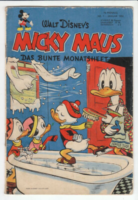 Micky Maus 1952 Nr. 1 altes Original Heft in mäßigen Zustand ! | eBay
