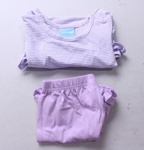 Classic Whimsy Girl's Milly Stripe Ruffle Short Set CG2 Lavender Size 7 NWT