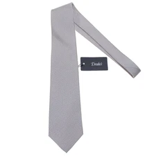 Drake's NWT Neck Tie in Blue & White Geometric Pattern 100% Silk